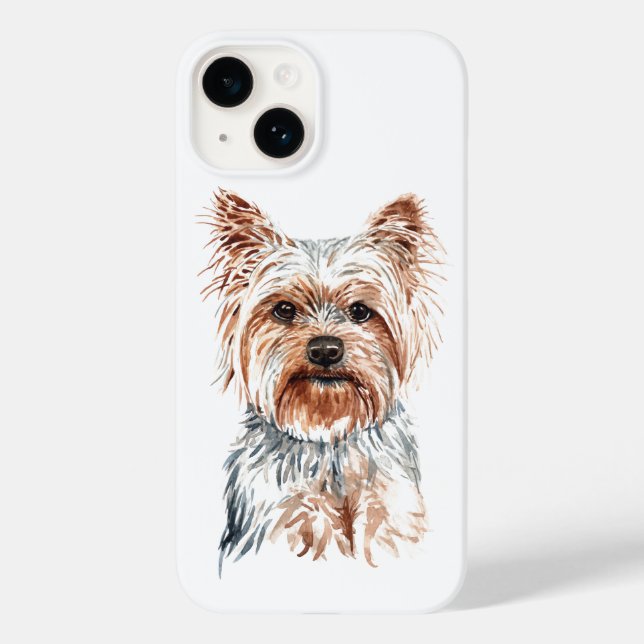Coques Case-Mate iPhone Aquarelle Yorkie (Verso)