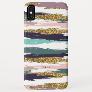 Case-Mate iPhone Case Aquarelles Messy rayures or parties scintillant ac