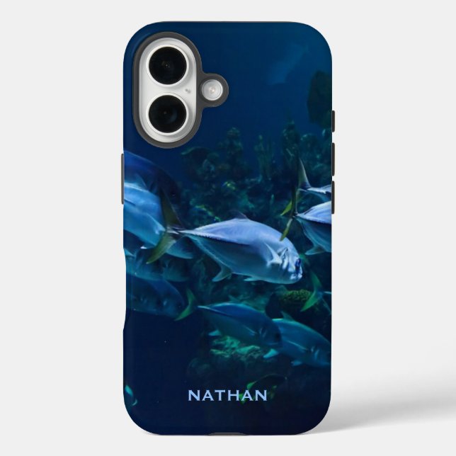 Coques Case-Mate iPhone Aquarium cool Poisson Eau sombre Personnalisé (Verso)