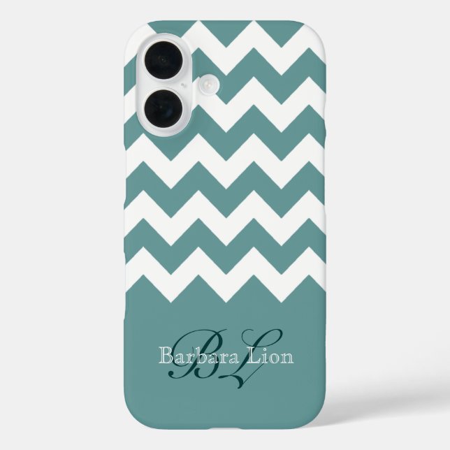 Coques Case-Mate iPhone aquarius chevron blanc sur bleu (Verso)