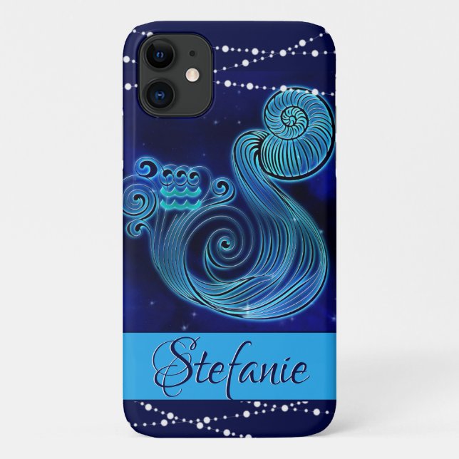 Coques Case-Mate iPhone Aquarius en bleu foncé Coque-coque iphone mat (Dos)