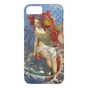 Coque iPhone 7 Aquarius Mermaid Bleu gothique