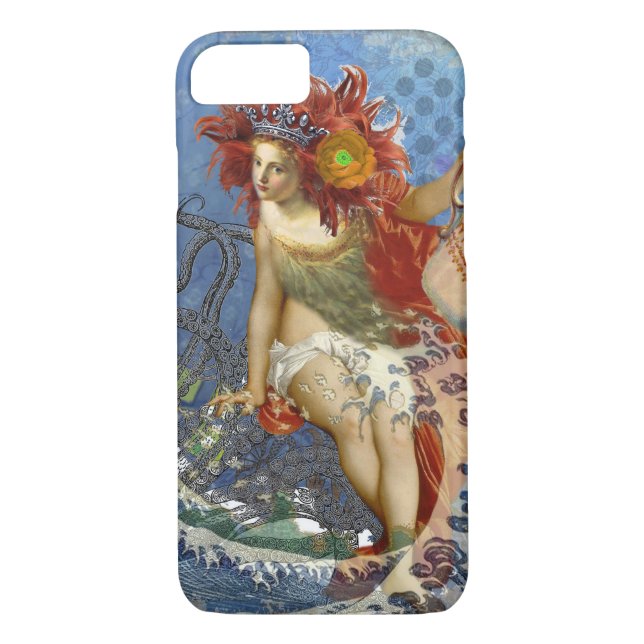 Coques Case-Mate iPhone Aquarius Mermaid Bleu gothique (Dos)