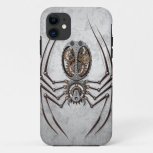 Coque Case-Mate Pour iPhone Araignée de Steampunk sur l'acier rugueux