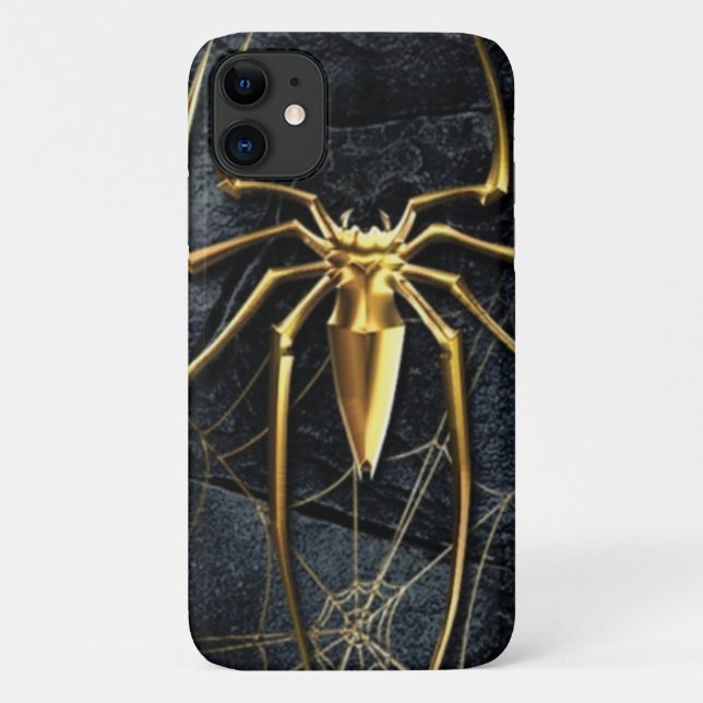 Coques Case-Mate iPhone araignée d'or marbre noir Coque-Mate à peine là (Dos)