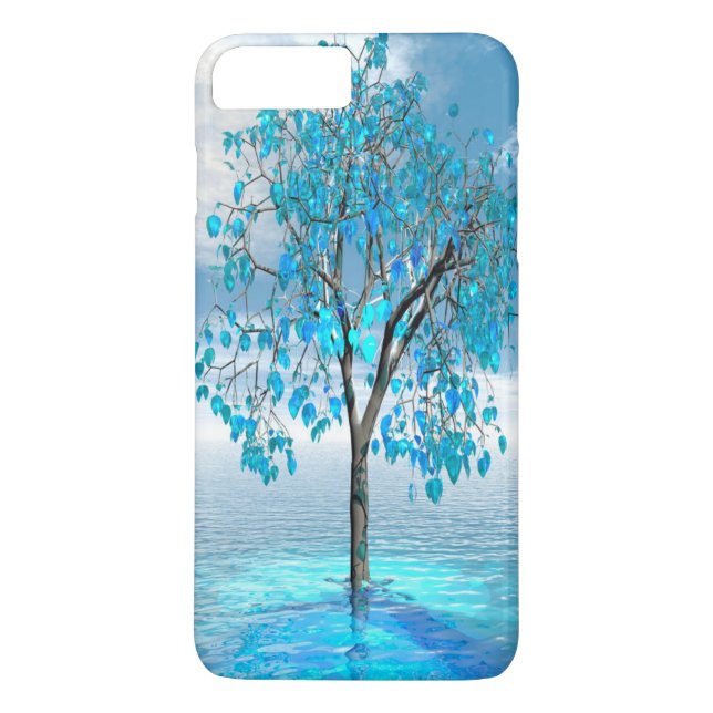 Coques Case-Mate iPhone Arbre bleu cristal (Dos)
