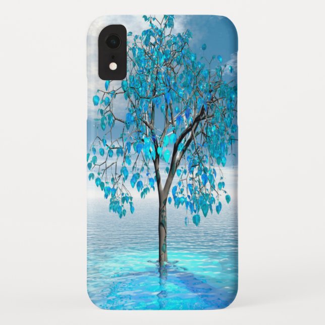 Coques Case-Mate iPhone Arbre bleu cristal (Dos)