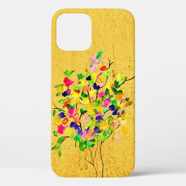 Coques Case-Mate iPhone Arbre coloré aquarelle (Verso)
