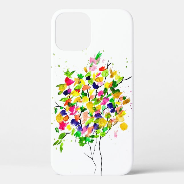Coques Case-Mate iPhone Arbre coloré aquarelle (Verso)