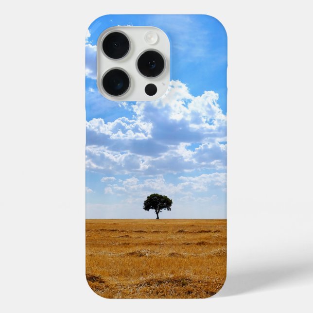 Coques Case-Mate iPhone Arbre dans un champ de blé récolté (Verso)