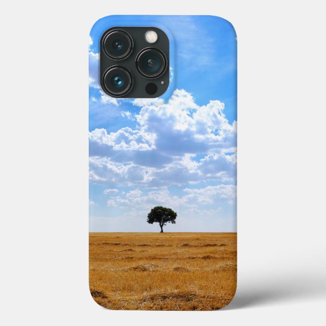Coques Case-Mate iPhone Arbre dans un champ de blé récolté (Verso)