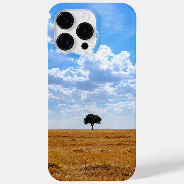 Coques Case-Mate iPhone Arbre dans un champ de blé récolté (Verso)