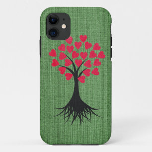 Coque Case-Mate iPhone Arbre de coeur sur la caisse verte de l'iPhone 5