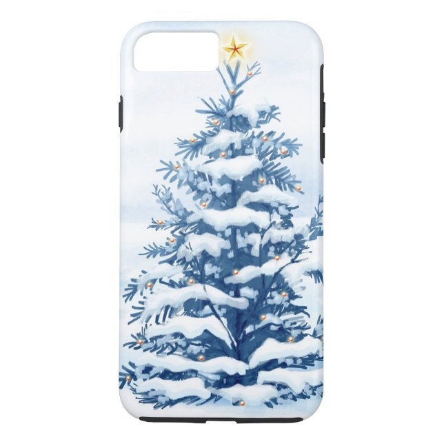 Coques Case-Mate iPhone Arbre de Noël (Winter Christmas Tree Snowfall iPhone Case)