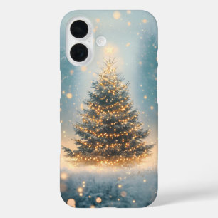 Coque Pour iPhone 16 Arbre de Noël de la Forêt enneigée Magique d'Hiver