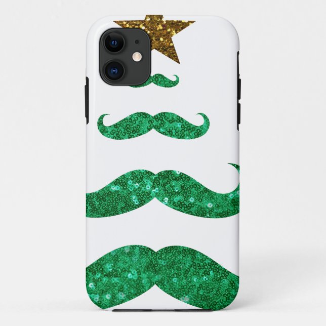 Coques Case-Mate iPhone arbre de noël de la moustache (Dos)