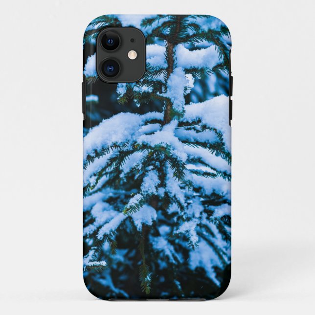 Coques Case-Mate iPhone Arbre de Noël de neige (Dos)