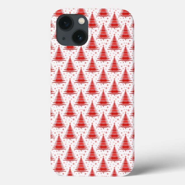 Coques Case-Mate iPhone Arbre de Noël Design Motif rouge (Verso)