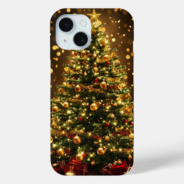 Coques Case-Mate iPhone Arbre De Noël Élégant Décoré De Lumières (Verso)