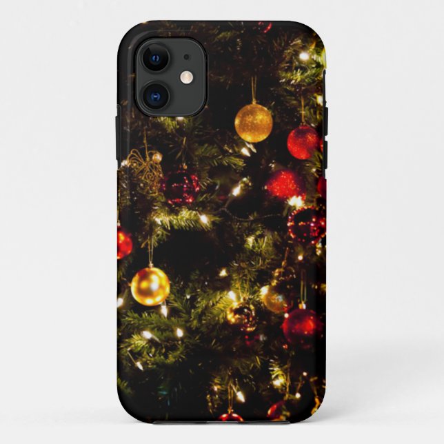 Coques Case-Mate iPhone Arbre de Noël festif (Dos)
