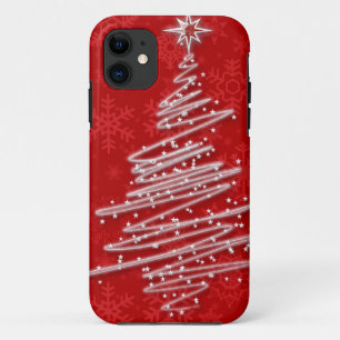 Coque iPhone 11 Arbre de Noël griffonné