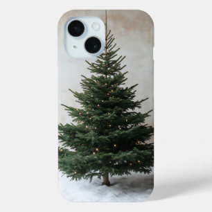 Coque Case-Mate iPhone Arbre de Noël minimaliste avec lumière douce sur l