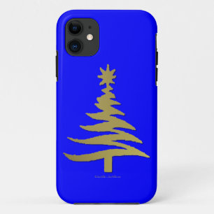 Coques Pour iPhone Arbre de Noël Moderne Pochoir Impression Or