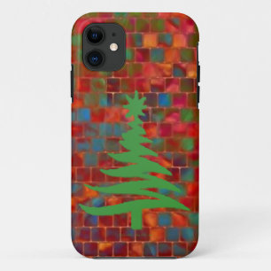 Coques Pour iPhone Arbre de Noël Moderne Pochoir Imprimé Vert