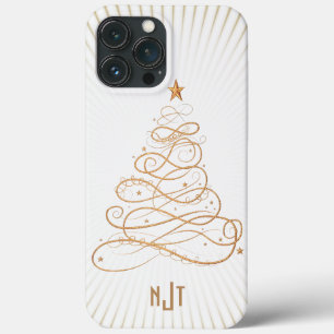 Case-Mate iPhone Case Arbre de Noël Monogramme Golden Filigree