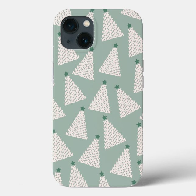 Coques Case-Mate iPhone Arbre de Noël Motif Sage Green (Verso)