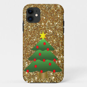 Coques Pour iPhone Arbre de Noël Parties scintillant d'or