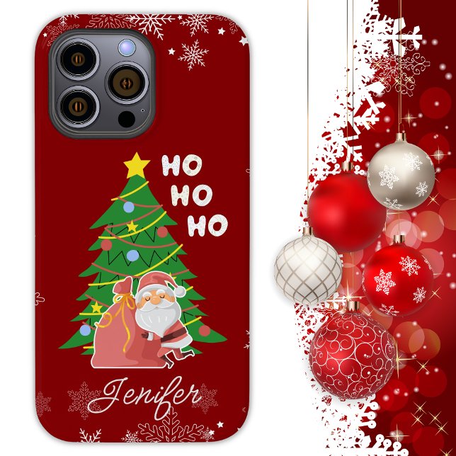 Coques Case-Mate iPhone Arbre de Noël | PÈRE NOËL | cadeau personnalisable (Créateur téléchargé)