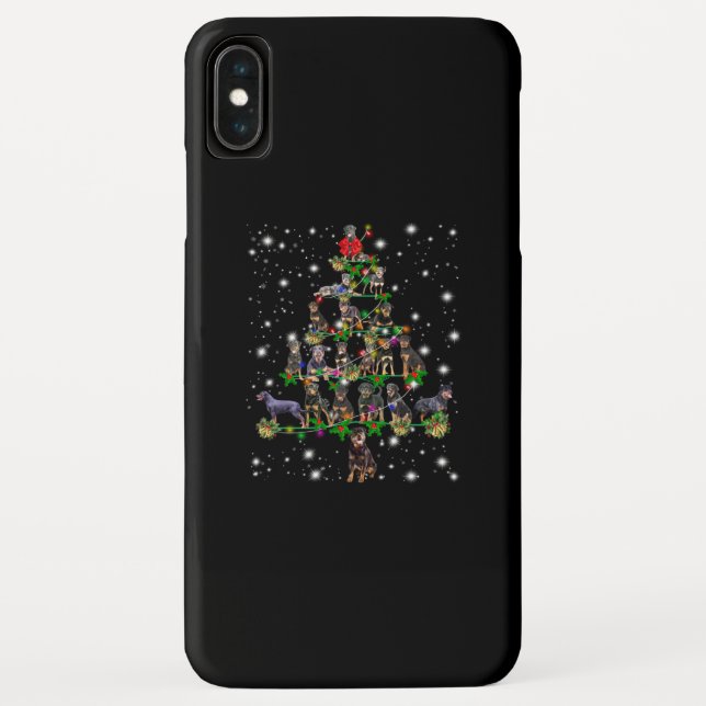 Coques Case-Mate iPhone Arbre de Noël Rottweiler recouvert d'une lampe de  (Dos)