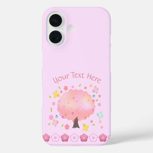 Coques Case-Mate iPhone Arbre de printemps et oiseaux personnalisés (Verso)