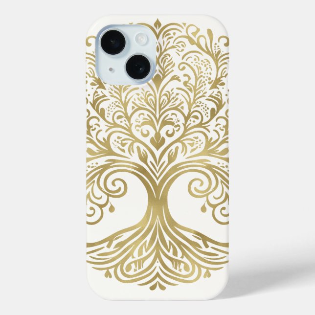 Coques Case-Mate iPhone Arbre de vie Cream & Gold Celtic (Verso)