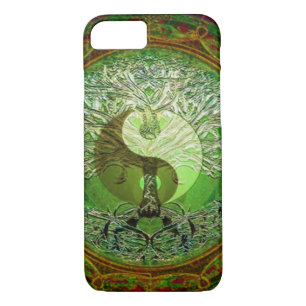 Coque iPhone 7 Arbre de Yin Yang de vert de la vie