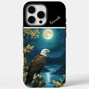 Coque iPhone 16 Pro Max Arbre doré, Lune bleue