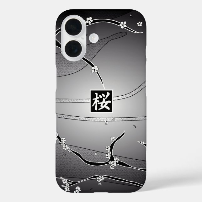 Coques Case-Mate iPhone Arbre en fleurs de cerisier noir (Verso)