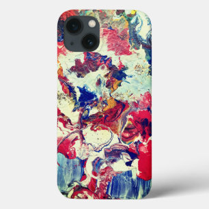 Case-Mate iPhone Case Arbre en fleurs rouge abstrait bleu jaune