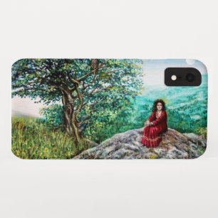 Coques Pour iPhone ARBRE MAGIQUE / Aube en bois vert et dame en rouge