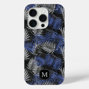 Coque Case-Mate iPhone Arbre Palmier Paillettes Argent Monogramme Moderne