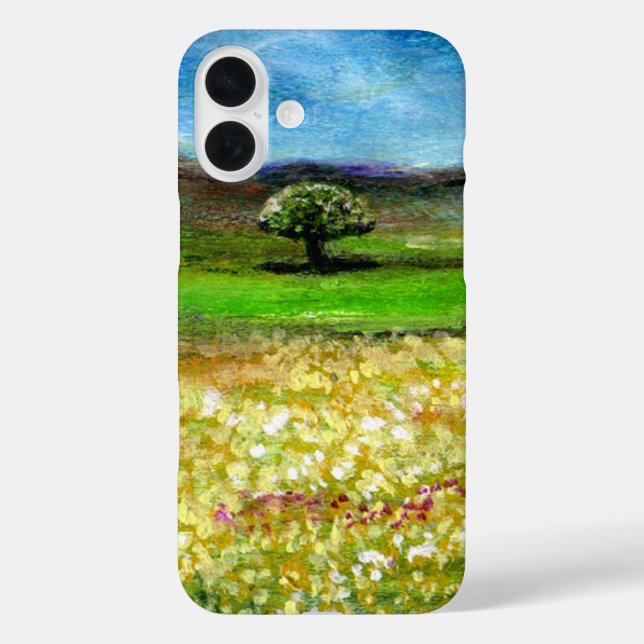 COQUES Case-Mate iPhone ARBRE SOLITAIRE DANS LE CHAMP DE FLEURS JAUNES, TO (Verso)