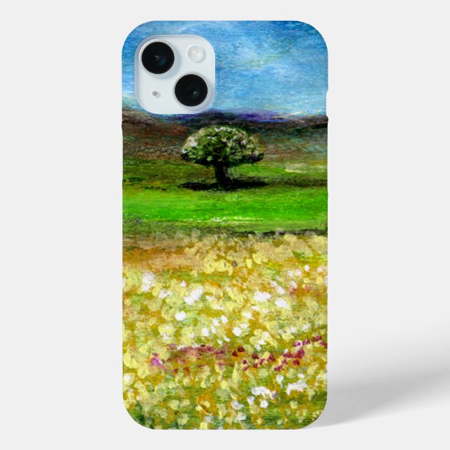 COQUES Case-Mate iPhone ARBRE SOLITAIRE DANS LE CHAMP DE FLEURS JAUNES, TO (Verso)
