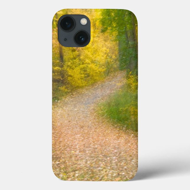 Coques Case-Mate iPhone Arbres aux couleurs d'automne et chemin couvert de (Verso)