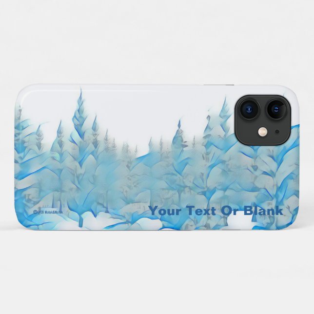 Coques Case-Mate iPhone Arbres bleus neigeux (Dos (Horizontal))