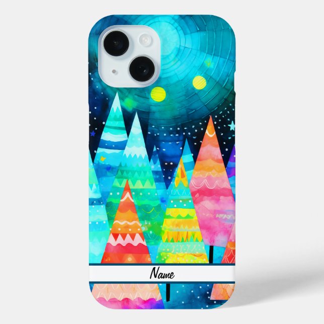 Coques Case-Mate iPhone Arbres de Noël brillants (Verso)
