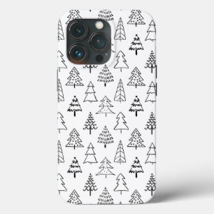 Case-Mate iPhone Case Arbres de Noël Motif noir et blanc