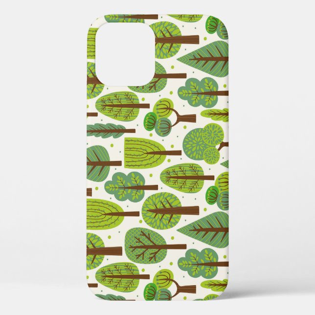 Coques Case-Mate iPhone Arbres d'été : Motif vert sans joint (Verso)