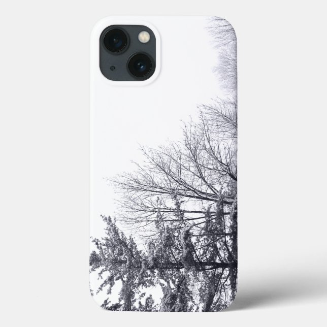 Coques Case-Mate iPhone Arbres enneigés : Horizontal (Verso)