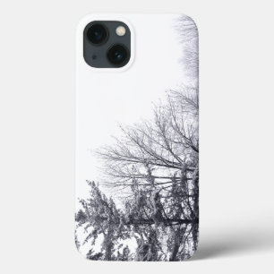 Etui iPhone 13 Arbres enneigés : Horizontal